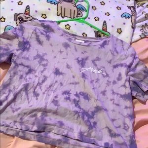 Pink vs tye dye crop tshirt